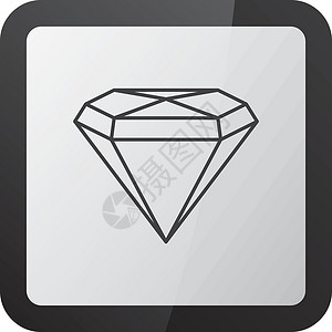 钻石珠宝收藏按钮白色网页图标圆圈奢华网络水晶插图背景图片