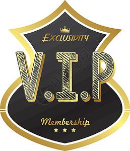 尊享vipvip会员徽章俱乐部贵宾组分成员公司勋章卡片质量按钮证书插画