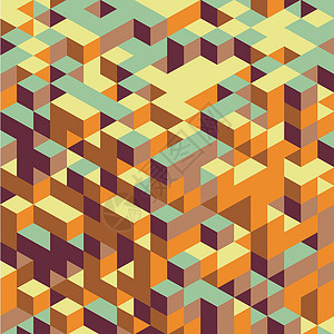 摘要三几何背景 Mosaic 矢量图解建造艺术长方形建筑团体插图科学打印技术网络背景图片