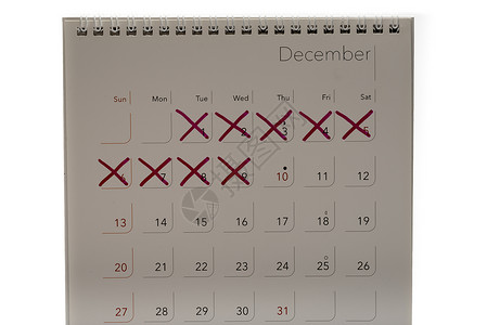 日历上的标记 x办公室商业项目时间宏观假期年度日程数字白色背景图片