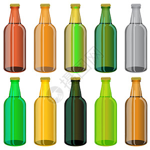 彩色啤酒杯瓶装背景图片