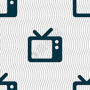 电视测试模式Retro TV 图标符号 无缝模式与几何纹理 矢量邮票光标手表创造力天线网络电视展示质量屏幕背景