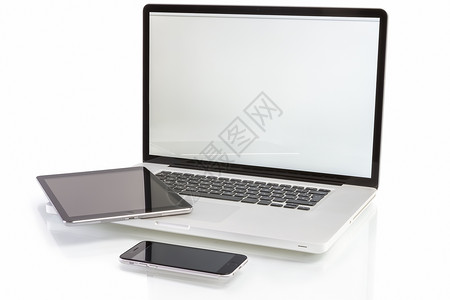 现代计算机设备     膝上型 平板电脑和电话高清图片