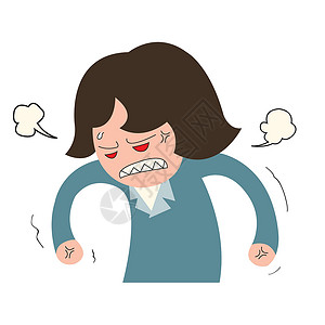 捂着愤怒的商业妇女女士情感插图工人会计职业卡通片概念挫折秘书设计图片