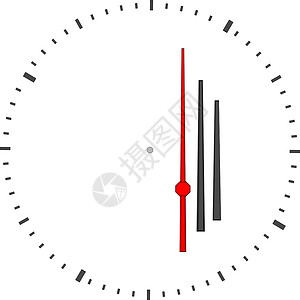 圆时钟手表时间小时插图滴答红色计时器指针线条时计背景图片