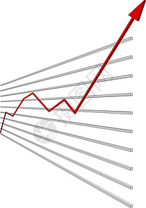 图形图表方案统计曲线箭头红色线条背景图片