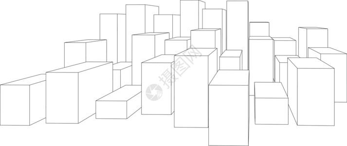 白色上的立方体集背景图片