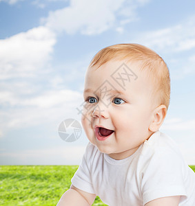 微笑的小宝宝男生女孩皮肤儿子新生卫生保健孩子情感童年背景图片