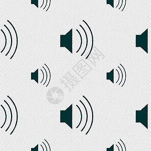 音量 声音图标符号 无缝模式与几何纹理 矢量界面音乐控制按钮插图技术金属背景图片