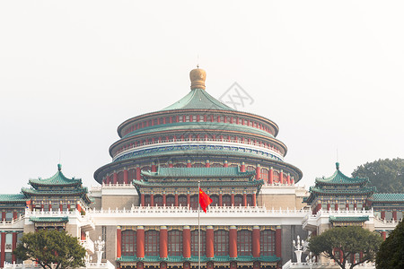 重庆万人大会堂建筑建筑学城市红色文化大厅古董艺术纪念碑背景图片