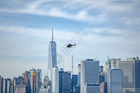 天际线直升机贸易现代的高清图片