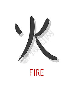 “火”一词的日文符号背景图片