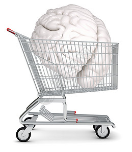 购物车中的人类大脑背景图片