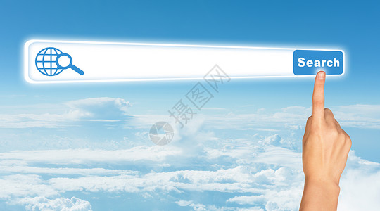 蓝色天空背景上的人类手蓝天手臂互联网空气概念手指背景图片