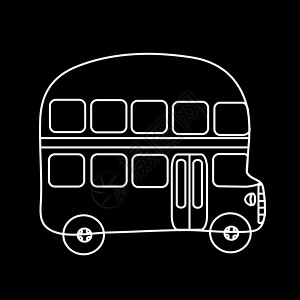 黑背景的双底盘巴士符号背景图片