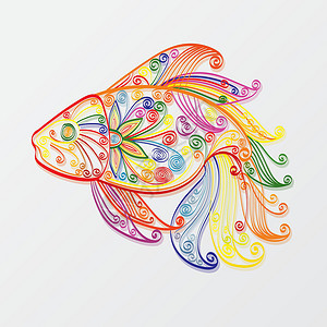 鱼尾巴全色鱼设计图片