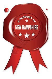 新罕布什尔产品丝带红色印章印模海豹图章邮票橡皮背景图片