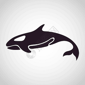 上海标志鲸鲸标志矢量荒野海洋动物尾巴插图游泳蓝色野生动物哺乳动物插画