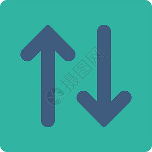 垂直平板钴和青青色的翻转交换同步字形倒置变体字拖运动光标导航箭头背景图片