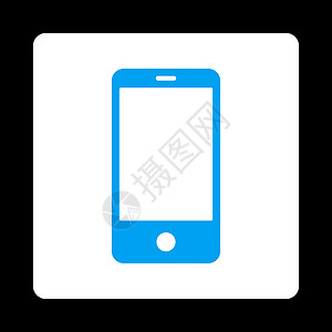 蓝色和白色平板智能手机全蓝色和白色工具屏幕电话反应药片细胞字形棕榈通讯器框架背景图片