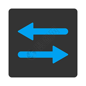 镜子图标水平平面蓝色和灰色双向圆形按钮XIF交换箭头方法水平地镜子同步变体图标字拖背景