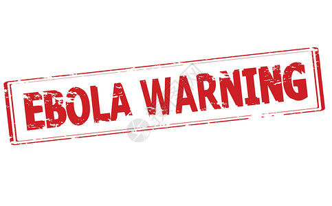 埃博拉警报忠告预感矩形墨水橡皮邮票警告红色背景图片