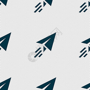 飞行模式纸飞机图标标志 具有几何纹理的无缝模式 韦克托插图旅行乐趣翅膀航班折纸天空工艺手工业航空插画