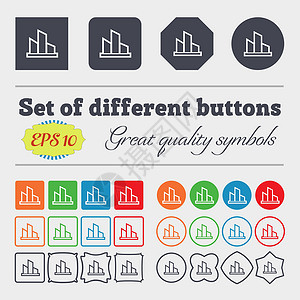 图图标标志 大套彩色 多样 高品质的按钮 向量背景图片