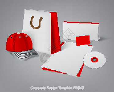 公司设计全机构设计模板通讯红色灰色办公室插图白色文档卡片光盘邮件背景图片