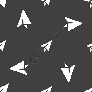 灰色纸飞机纸飞机图标标志 灰色背景上的无缝模式 韦克托游戏旅行工艺运输飞行闲暇天空航空想像力自由插画