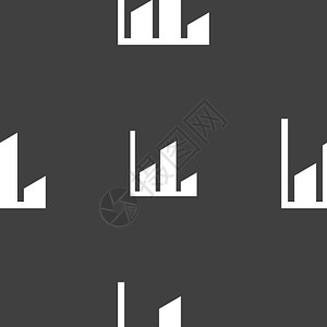 图表图标标志 灰色背景上的无缝模式 韦克托网络统计信息酒吧柱子组织生长推介会数据金融信息图表高清图片素材