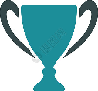 来自竞争和成功双彩图标集的 Cup 图标沙漠成就奖项酒杯高脚杯竞赛玻璃字形优胜者饮料背景图片