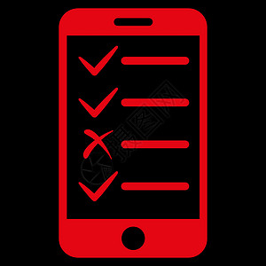 手机列表素材来自商业集的移动任务图标电话红色考试清单日程线条背景项目列表字形设计图片