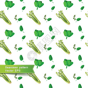 菠菜和朝鲜蓟蘸无缝模式与蔬菜切片 西菜和菠菜插画