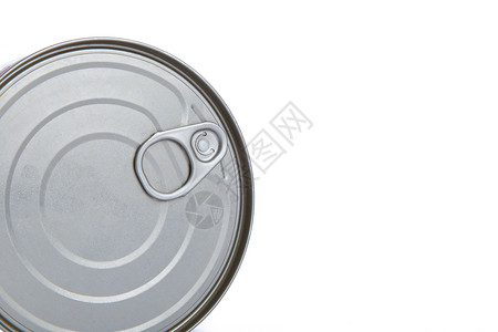 锡罐罐头食物养护影棚圆圈圆形拉环金属白色小吃背景图片
