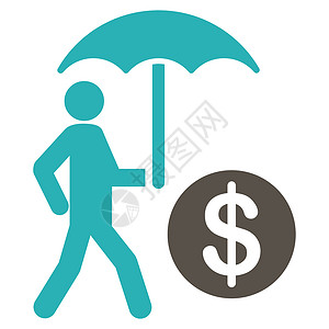 金融保险图标现金阳伞安全财富经济投资商务灰色资金商业背景图片