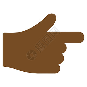 手势图标索引图标手指拇指搅拌指标手势界面导航展示棕色箭头背景