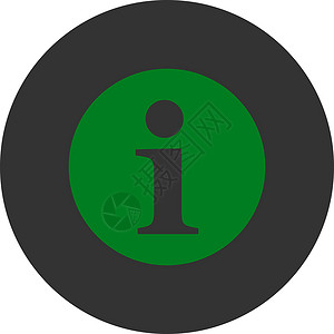 信息平坦绿色和灰色圆环按钮字形服务台问题问号帮助图标字母暗示背景图片