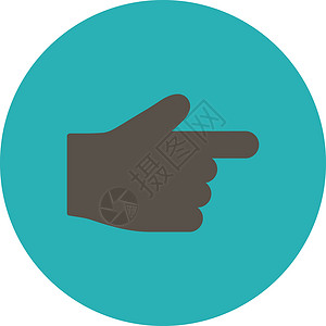 指平角灰色和青色颜色圆环按钮拇指棕榈光标导航指针图标字形手指作品手势背景图片