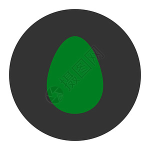 鸡蛋平面绿色和灰色圆环按钮数字食物早餐形式图标细胞背景图片