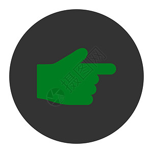 平角绿色和灰色索引圆环按钮手势导航拇指手指指针图标棕榈作品光标背景图片