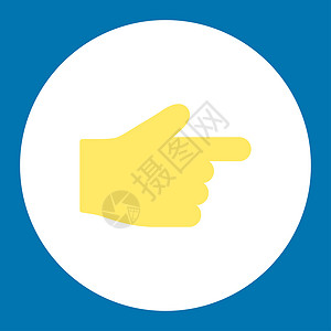 平偶指平平淡黄色和白色圆环按键手指图标光标棕榈拇指手势作品黄色导航指针背景图片