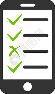 手机列表素材来自商业集的移动任务图标字形生态考试手机报告展示日程存货项目绿色设计图片