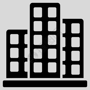 村庄图标来自商业集市的城市图标背景酒店办公室房地产浅灰色建筑物黑色财产办公楼建造背景