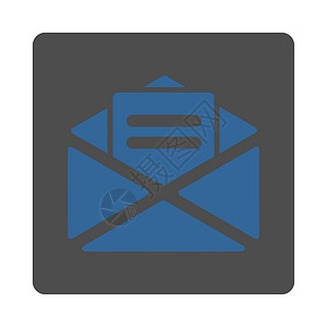 开放邮件图标灰色通讯圆形明信片正方形信封垃圾邮件邮政电子邮件按钮背景图片