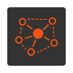 橙色五角星分子链接图标团队社会公司合作图表媒体灰色配置社区细胞背景