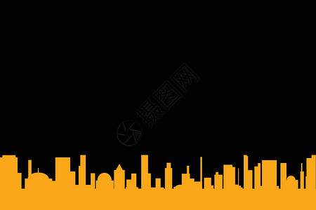 黑色背景城市景观建筑学摩天大楼绘画插图艺术品艺术建筑物背景图片
