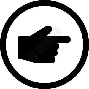 指平面黑色四向矢量图标拇指指针棕榈导航手势字形手指光标作品背景图片