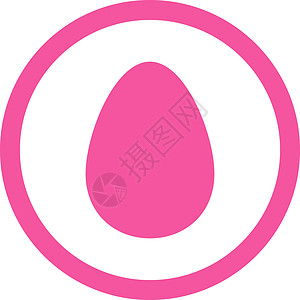 鸡蛋平面粉红色彩色四向矢量图标背景图片