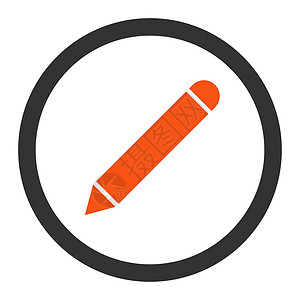 粉笔平平板橙色和灰色签名字形编辑记事本铅笔背景图片